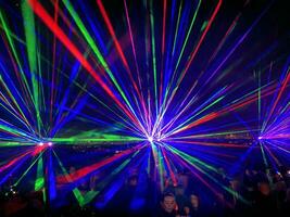 Londen in de uk Aan 4 november 2023. een visie van de laser tonen Bij alexandra paleis foto