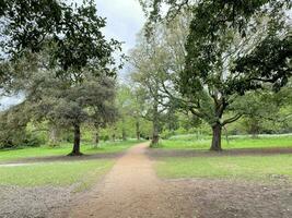 een visie van een park in Londen Aan een bewolkt dag foto