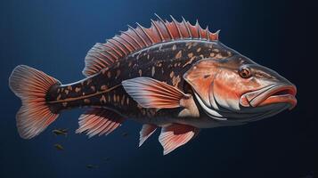 ai gegenereerd hyper realistisch illustraties van blacktip tandbaars foto