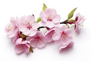 ai gegenereerd sakura bloemen geïsoleerd Aan wit achtergrond. ai gegenereerd foto