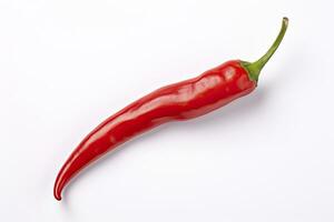 ai gegenereerd een rood Chili peper is geïsoleerd Aan een wit achtergrond. ai gegenereerd foto