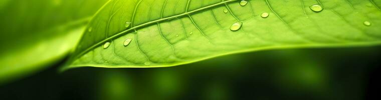 ai gegenereerd groen blad natuur achtergrond. ai gegenereerd foto