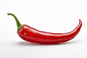 ai gegenereerd een rood Chili peper is geïsoleerd Aan een wit achtergrond. ai gegenereerd foto