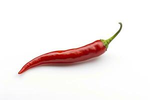 ai gegenereerd een rood Chili peper is geïsoleerd Aan een wit achtergrond. ai gegenereerd foto