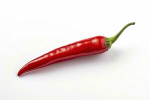 ai gegenereerd een rood Chili peper is geïsoleerd Aan een wit achtergrond. ai gegenereerd foto