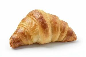 ai gegenereerd croissant geïsoleerd Aan wit achtergrond. ai gegenereerd foto