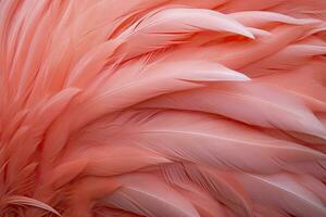 ai gegenereerd flamingo veer achtergrond. ai gegenereerd foto