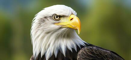 portret van een Amerikaans kaal adelaar, dieren in het wild. generatief ai foto