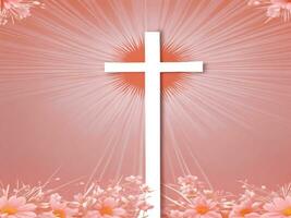 ai gegenereerd christen waterverf grafiek met een kruis voor Pasen foto