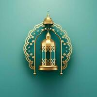 eid mubarak en Ramadan kareem groeten met Islamitisch lantaarn en moskee. eid al fitr achtergrond. eid al fitr achtergrond van venster concept door ai gegenereerd foto