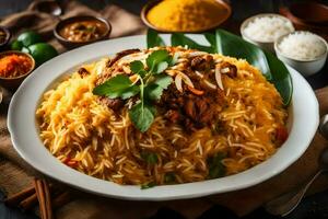 ai gegenereerd Indisch voedsel is een populair schotel in Indië foto