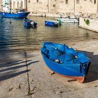 monopoli, de haven en het historische centrum foto