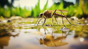 ai gegenereerd foto van water strider Aan een grond. generatief ai