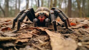 ai gegenereerd foto van tarantula Aan een grond. generatief ai