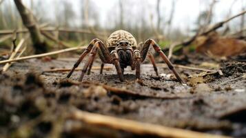 ai gegenereerd foto van spin Aan een grond. generatief ai