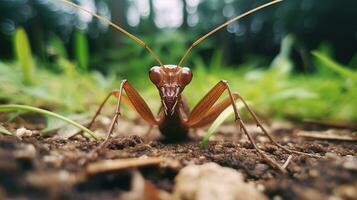 ai gegenereerd foto van phasmid Aan een grond. generatief ai