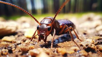 ai gegenereerd foto van oorworm Aan een grond. generatief ai