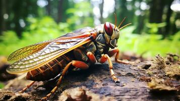 ai gegenereerd foto van cicade Aan een grond. generatief ai