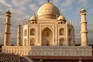 ai gegenereerd een plak van taj mahal geschiedenis foto