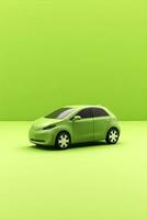 ai gegenereerd groen auto concept van duurzame vervoer. ai gegenereerd foto