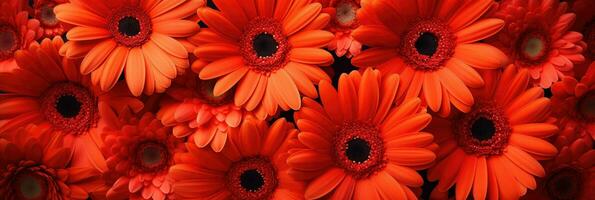 ai gegenereerd intens vurig gerbera madeliefje met luxueus kleuren st valentijnsdag dag themed achtergrond foto