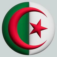 3d vlag van Algerije Aan cirkel foto
