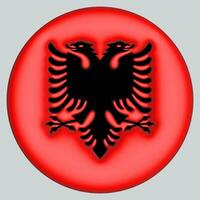 3d vlag van Albanië Aan cirkel foto