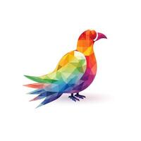 ai gegenereerd vaag logo met vogel in regenboog Aan een wit achtergrond. generatief ai foto