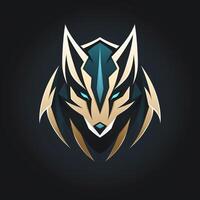 ai gegenereerd luxe wolf hoofd logo. generatief ai foto