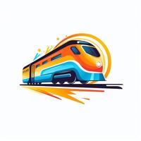 ai gegenereerd een levendig logo van een trein. generatief ai foto