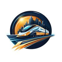 ai gegenereerd een futuristische logo van een trein. generatief ai foto