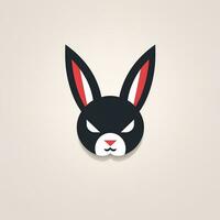 ai gegenereerd een vlak vector logo van een konijn. generatief ai foto