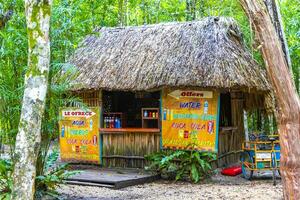 coba quintana roo Mexico 2023 parkeren veel winkels winkels restaurants ticket hut Ingang coba ruïnes. foto