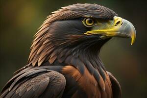 ai gegenereerd dichtbij omhoog portret van een gouden adelaar, aquila chrysaetos. generatief ai foto