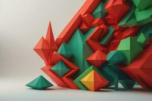 ai gegenereerd abstract achtergrond met origami stijl meetkundig vormen. generatief ai foto