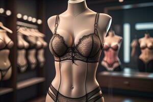 ai gegenereerd sensueel lingerie Aan een mannequin. ai generatief foto