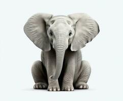 ai gegenereerd grijs olifant zittend Aan een transparant foto