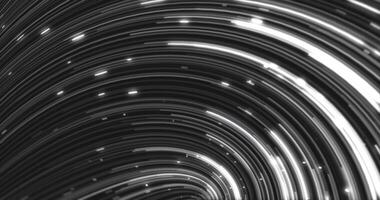 abstract energie zwart en wit wervelende gebogen lijnen van gloeiend magisch strepen en energie deeltjes achtergrond foto