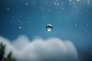 ai gegenereerd een laten vallen van water is getoond in de lucht foto