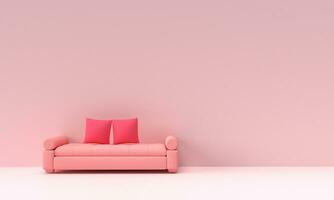 sofa bed stoel hoofdkussen roze rood kleur behang achtergrond kopiëren ruimte decoratie ornament binnen- interieur huis huis leven kamer symbool twee tweeling gelukkig Valentijn dag 14 veertien februari romantisch liefde foto