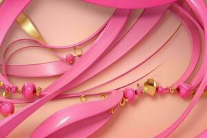 ai gegenereerd 3d renderen luxe roze en gouden abstract achtergrond. pro foto