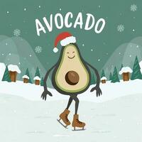 ai gegenereerd overwegen patronen Leuk vinden avocado plakjes verspreide Aan een besneeuwd achtergrond ai gegenereerd foto