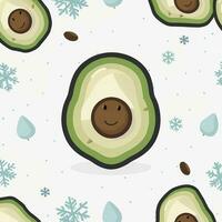 ai gegenereerd overwegen patronen Leuk vinden avocado plakjes verspreide Aan een besneeuwd achtergrond ai gegenereerd foto