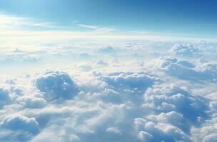 ai gegenereerd blauw lucht achtergrond met wolken. gemaakt met generatief ai foto