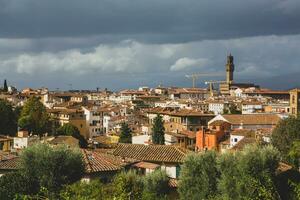 foto met de panorama van de middeleeuws stad van Florence in de regio van Toscane, Italië