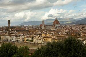 foto met de panorama van de middeleeuws stad van Florence in de regio van Toscane, Italië