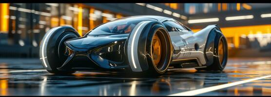 ai gegenereerd futuristische elektrisch auto foto