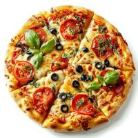 ai gegenereerd heet Italiaans pizza geïsoleerd Aan wit foto