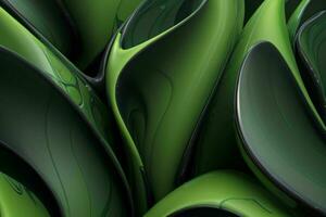 ai gegenereerd 3d renderen luxe groen en zwart abstract achtergrond. pro foto