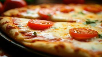 ai gegenereerd deeg margarita pizza voedsel foto